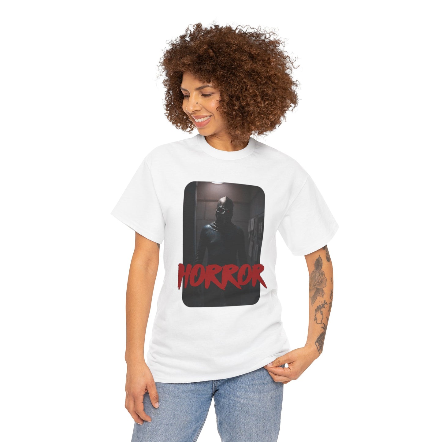 Horror-Themed Unisex Heavy Cotton Tee for Halloween and Horror Movie Fans