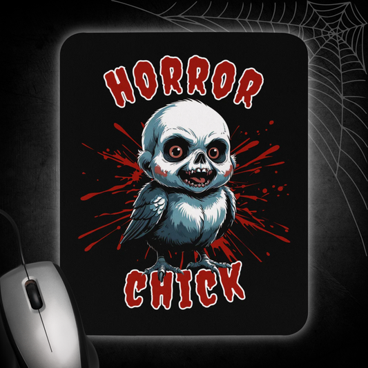 Exclusive Horror Chick Zombie Baby Bird Mouse Pad for Horror Lovers