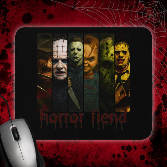Horror Fiend Mouse Pad Featuring Classic Horror Characters for Horror Fanatics