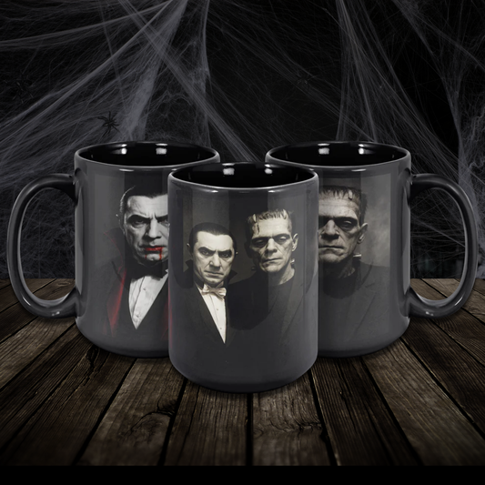 Vintage Horror Icons Dracula and Frankenstein's Monster 15oz Horror Mug