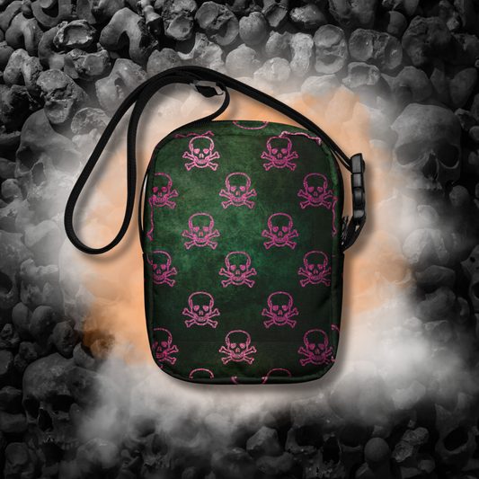Punk Skull Crossbody Bag Edgy Skull Bag Skulls Pattern Halloween Accessory Unique Halloween Handbag