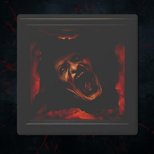 Gore Horror Undead Face Coasters, Set of 4