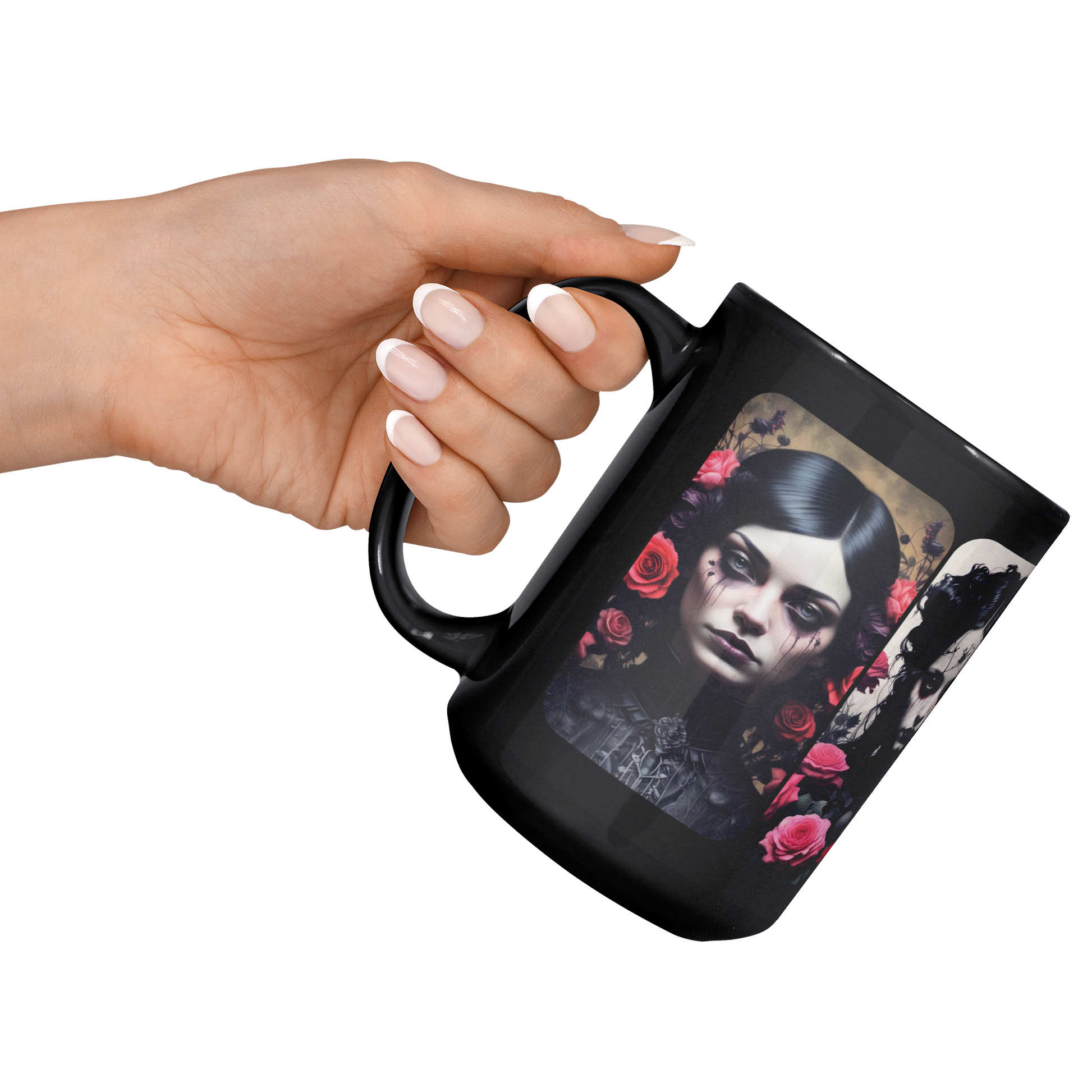 Floral_Goth_Girl_15oz_Ceramic_Mug_Lifestyle_LH_Raised_Angle_Mockup.png