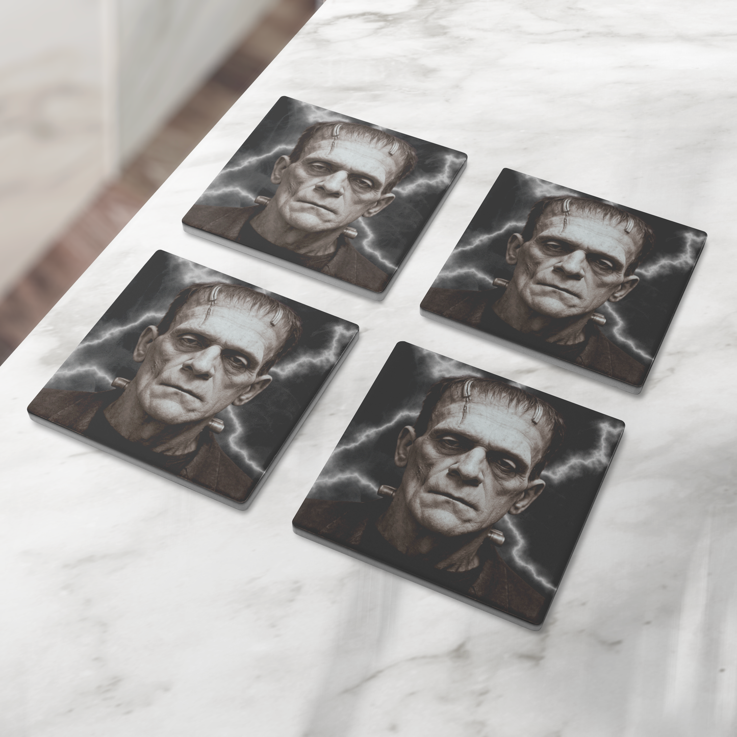 Frankensteins_Monster_Coasters_Set_of__SquareStoneCoaster_4pcLifestyle_Mockup.png