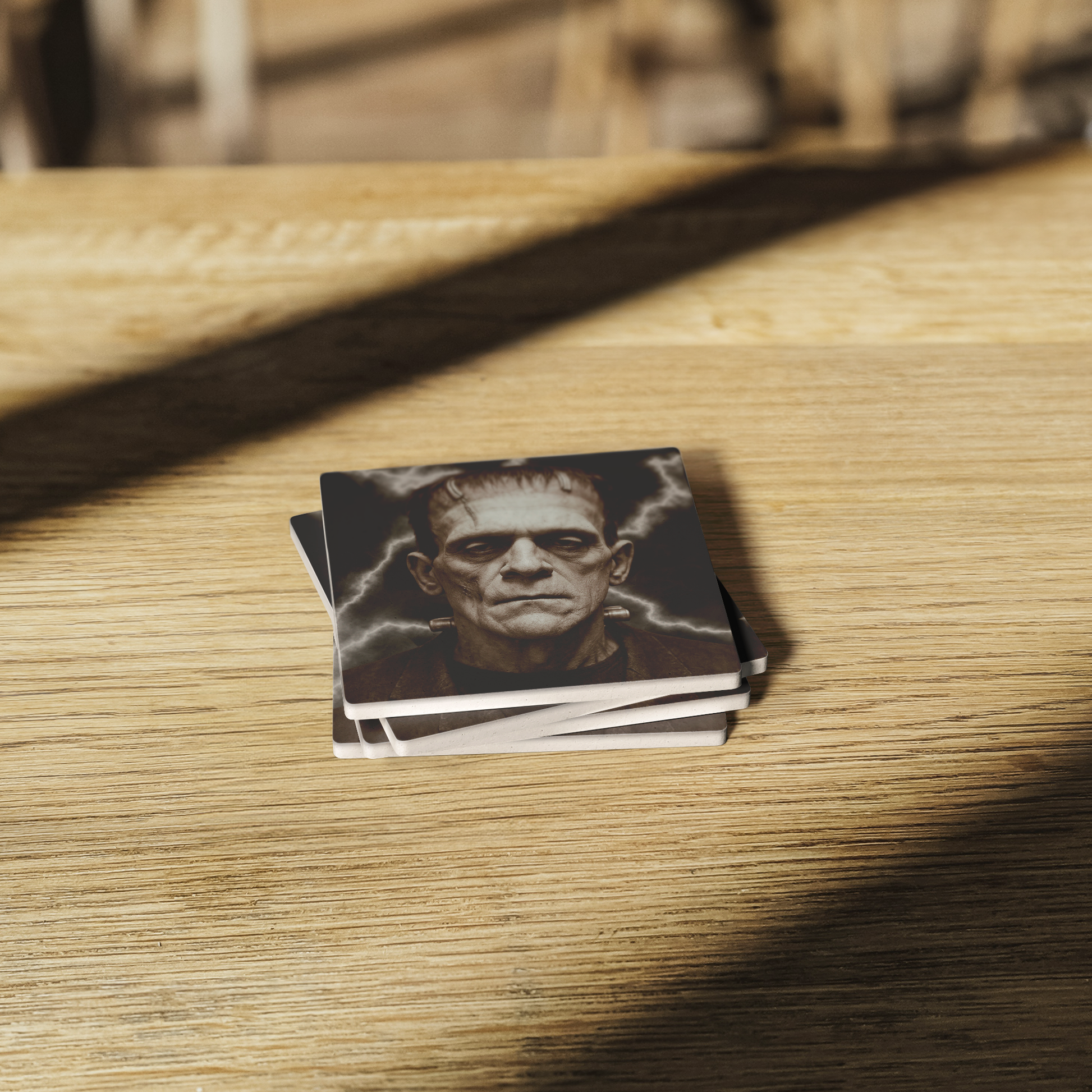 Frankensteins_Monster_Coasters_Set_of__SquareStoneCoaster_WoodTable_AS_Mockup.png