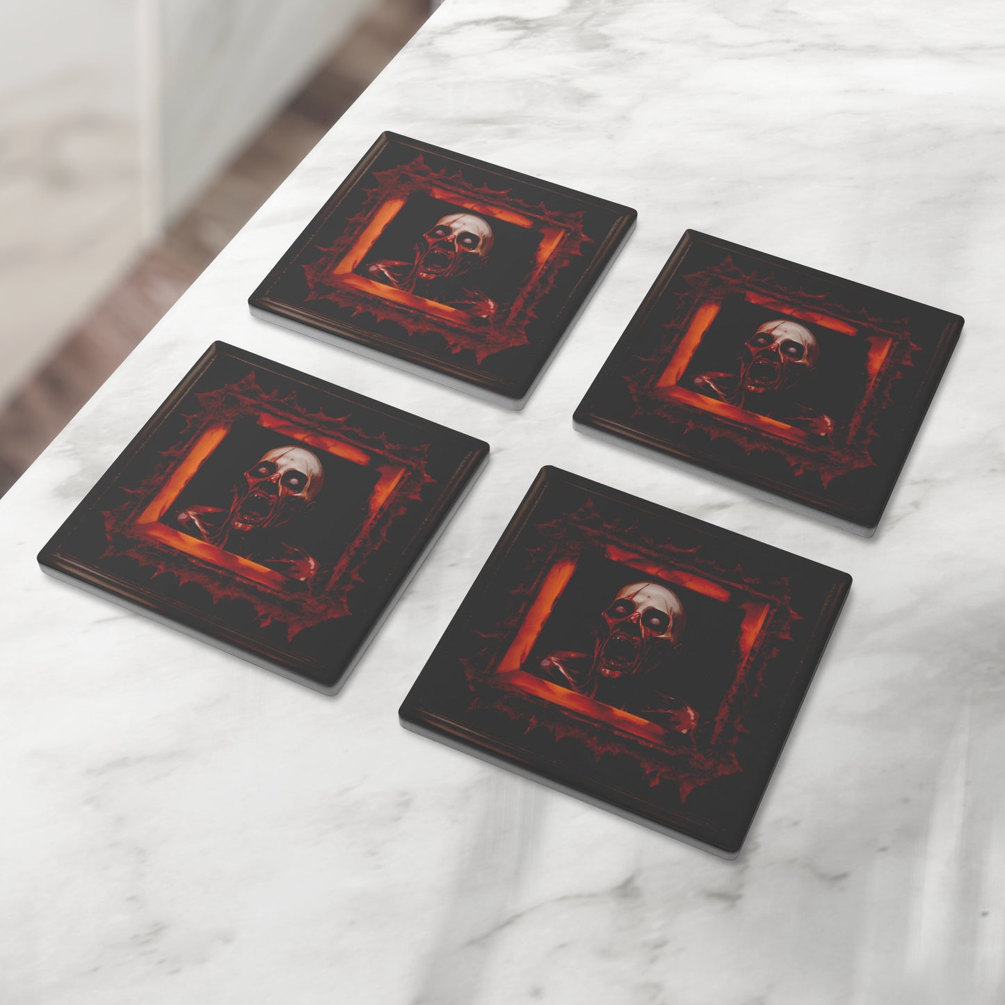 Gore Horror Zombie Coasters, Set of 4