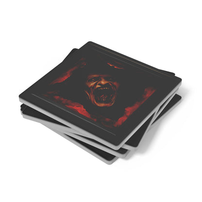 Gore Horror Undead Face Coasters, Set of 4