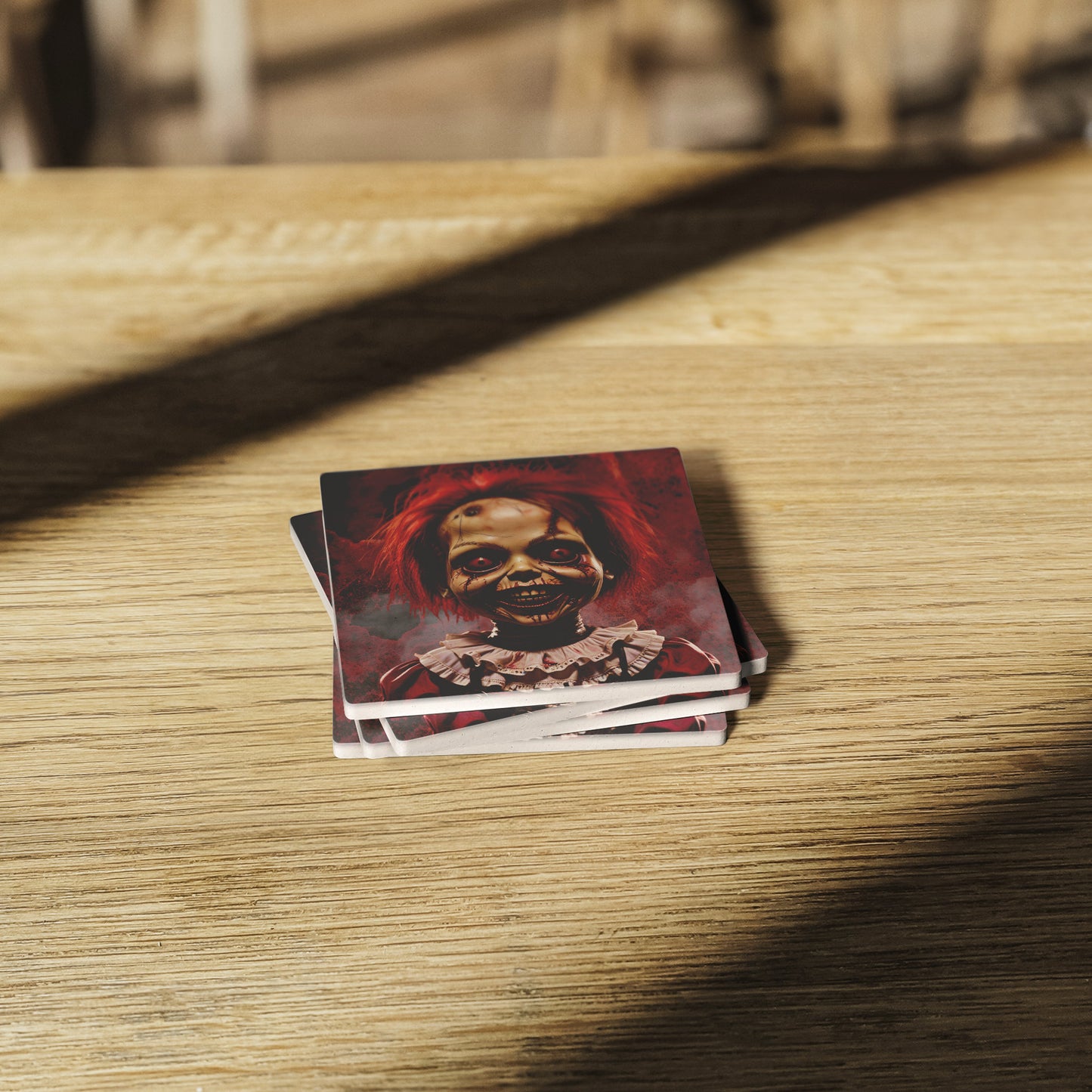 Possessed Horror Doll Coasters, Set of 4