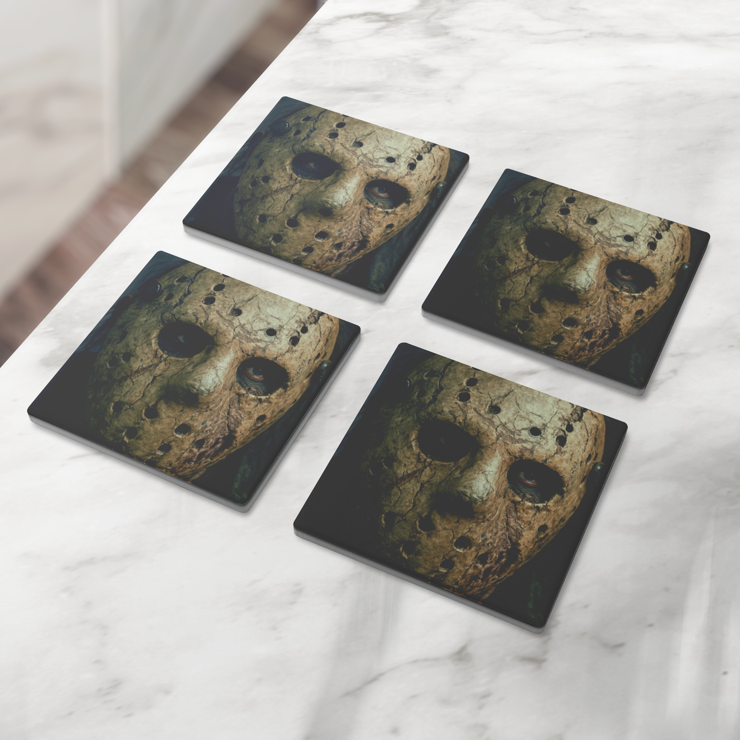 Jason_Voorhees_Closeup_SquareStoneCoaster_4pcLifestyle_Mockup.png