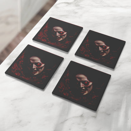 Red Eyed Zombie Horror Coasters