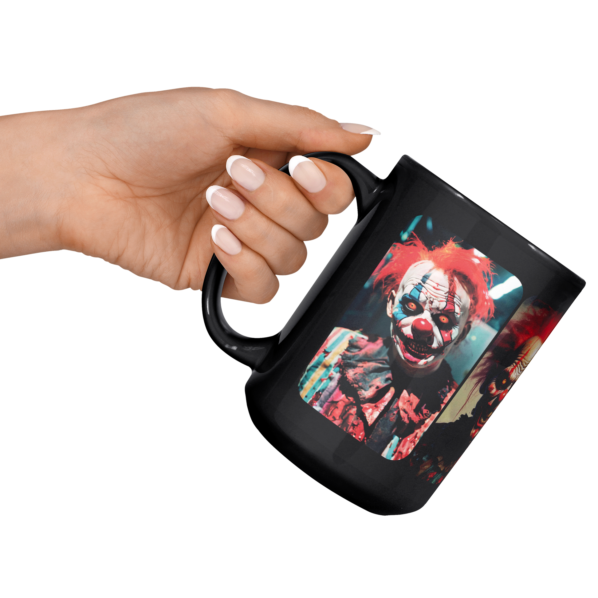 Sinister_Clowns_of_Horror_Ceramic_Coffee_Lifestyle_LH_Raised_Angle_Mockup.png