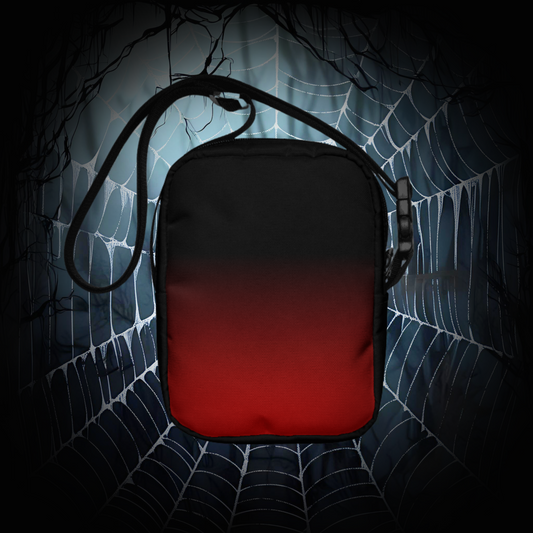 Goth Bag Red Black Bag Halloween Bag Goth Lover Bag Dark Canvas Crossbody Bag