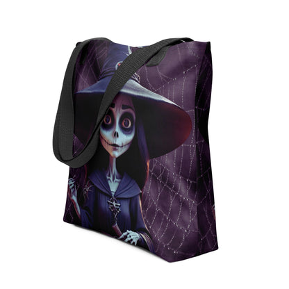 Witchy Tote Bag | Halloween Witch Tote Bag | Cartoon Witch Tote Bag