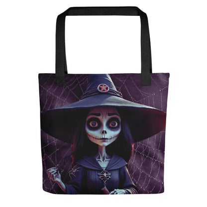 Witchy Tote Bag | Halloween Witch Tote Bag | Cartoon Witch Tote Bag