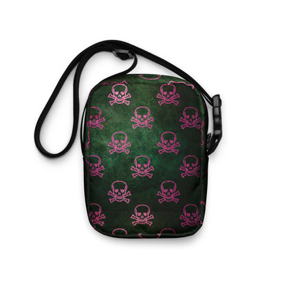 Punk Skull Crossbody Bag Edgy Skull Bag Skulls Pattern Halloween Accessory Unique Halloween Handbag