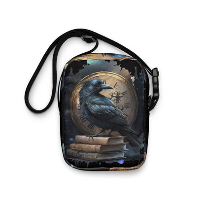 Goth Crossbody Bag Dark Academia Purse Goth Halloween Accessory Bag with Raven Black Crow Crossbody