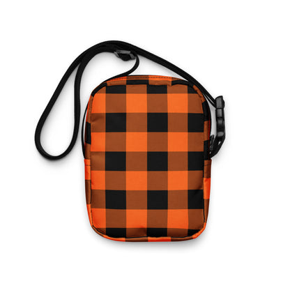 Halloween Bag Orange Plaid Crossbody Bag Halloween Crossbody Bag Orange Halloween Bag Plaid Pattern Bag