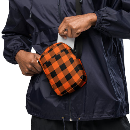 Halloween Bag Orange Plaid Crossbody Bag Halloween Crossbody Bag Orange Halloween Bag Plaid Pattern Bag