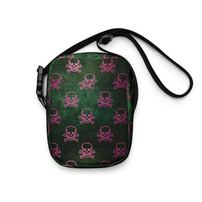 Punk Skull Crossbody Bag Edgy Skull Bag Skulls Pattern Halloween Accessory Unique Halloween Handbag
