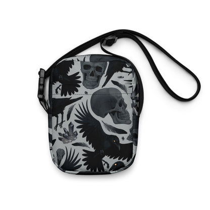 Gothic Crow Crossbody Bag Eerie Halloween Accessory Spooky Crossbody Bag Halloween Handbag