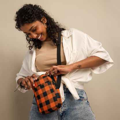 Halloween Bag Orange Plaid Crossbody Bag Halloween Crossbody Bag Orange Halloween Bag Plaid Pattern Bag
