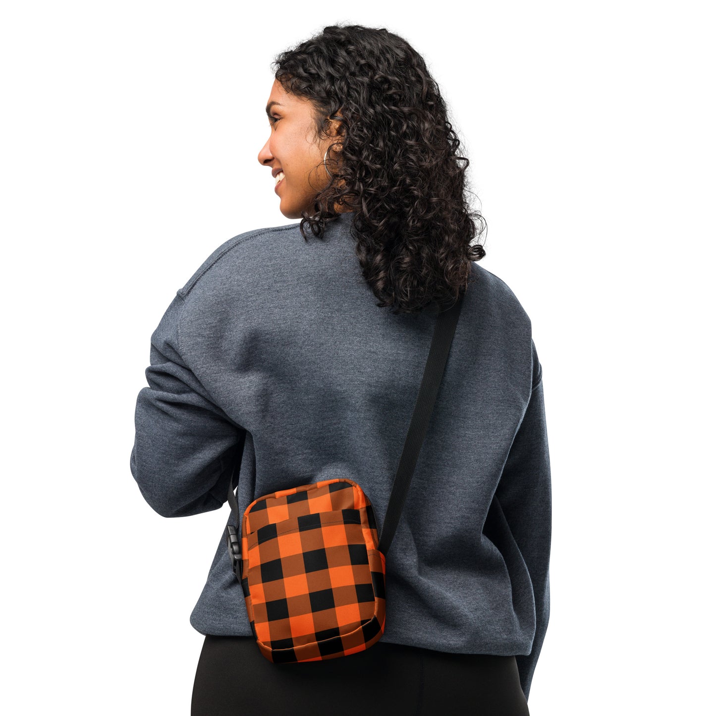 Halloween Bag Orange Plaid Crossbody Bag Halloween Crossbody Bag Orange Halloween Bag Plaid Pattern Bag