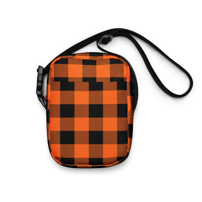 Halloween Bag Orange Plaid Crossbody Bag Halloween Crossbody Bag Orange Halloween Bag Plaid Pattern Bag