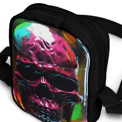 Unique Horror Crossbody Bag Macabre Purse with Crossbody Strap Skull Lovers Handbag Crossbody with Skull