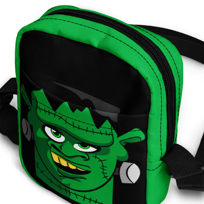 Frankenstein Monster Crossbody Bag Cute Halloween Accessory Trick or Treat Bag for Kids Fun Crossbody Bag