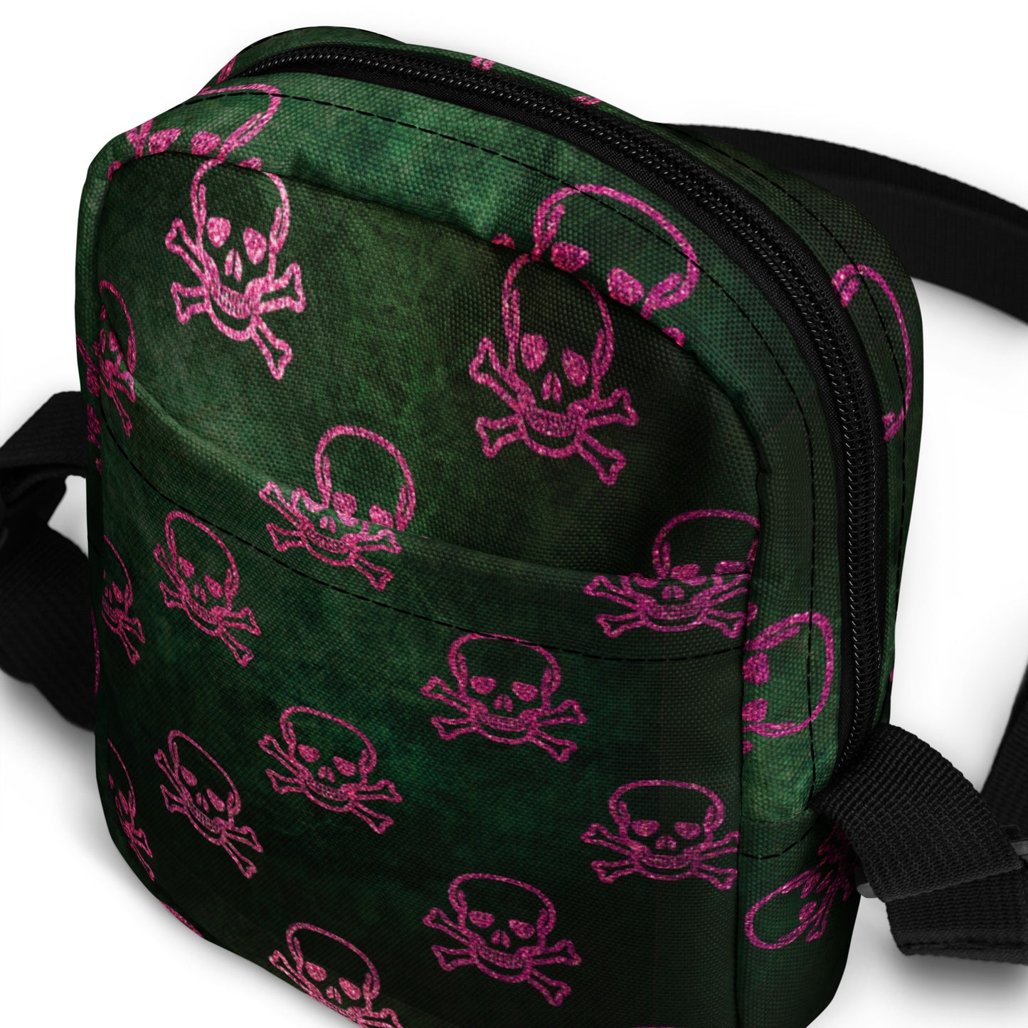 Punk Skull Crossbody Bag Edgy Skull Bag Skulls Pattern Halloween Accessory Unique Halloween Handbag