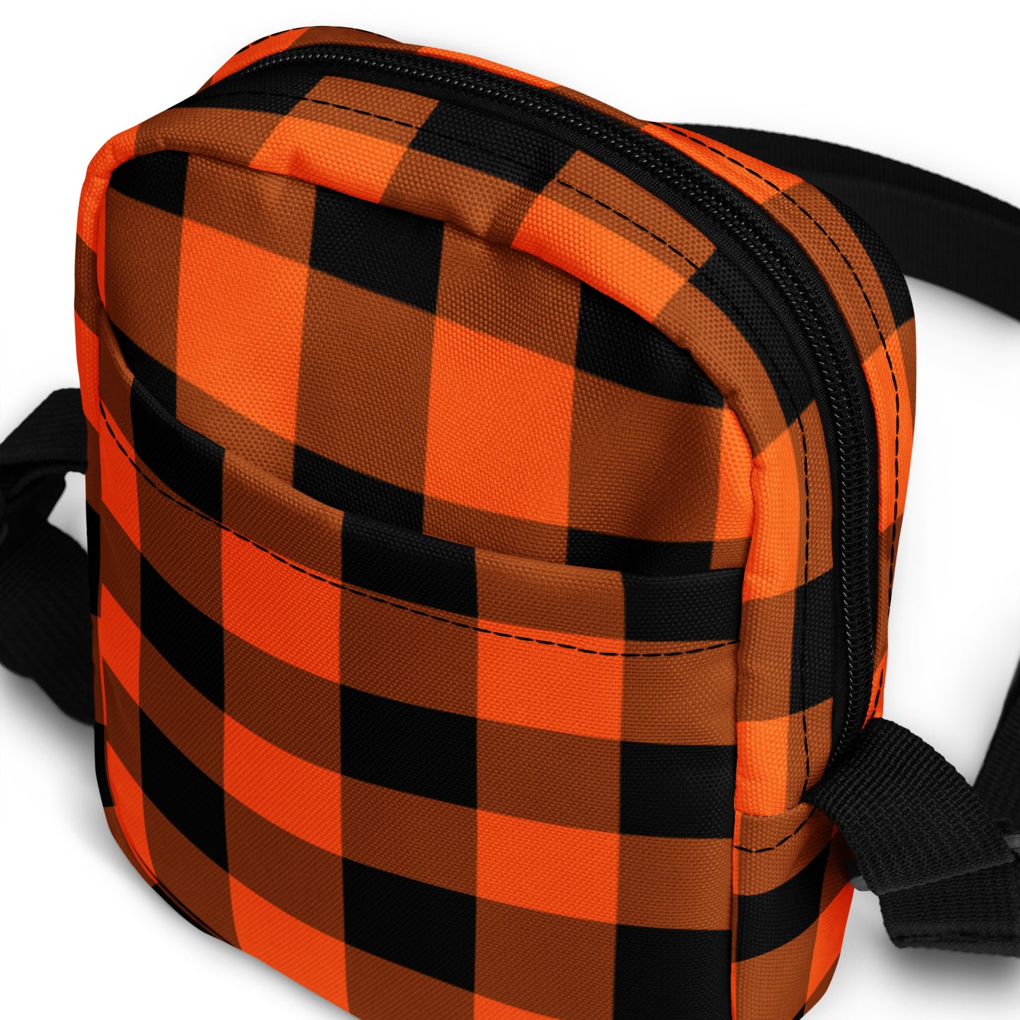 Halloween Bag Orange Plaid Crossbody Bag Halloween Crossbody Bag Orange Halloween Bag Plaid Pattern Bag