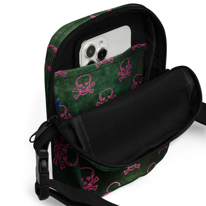 Punk Skull Crossbody Bag Edgy Skull Bag Skulls Pattern Halloween Accessory Unique Halloween Handbag