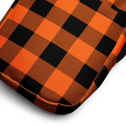Halloween Bag Orange Plaid Crossbody Bag Halloween Crossbody Bag Orange Halloween Bag Plaid Pattern Bag