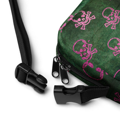 Punk Skull Crossbody Bag Edgy Skull Bag Skulls Pattern Halloween Accessory Unique Halloween Handbag