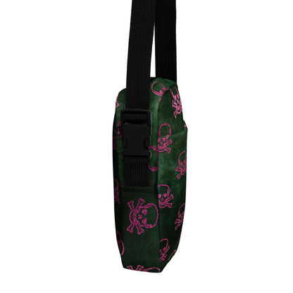 Punk Skull Crossbody Bag Edgy Skull Bag Skulls Pattern Halloween Accessory Unique Halloween Handbag