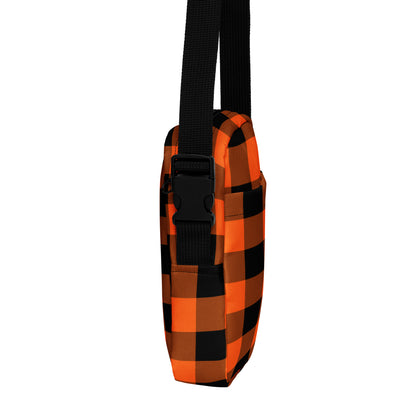 Halloween Bag Orange Plaid Crossbody Bag Halloween Crossbody Bag Orange Halloween Bag Plaid Pattern Bag